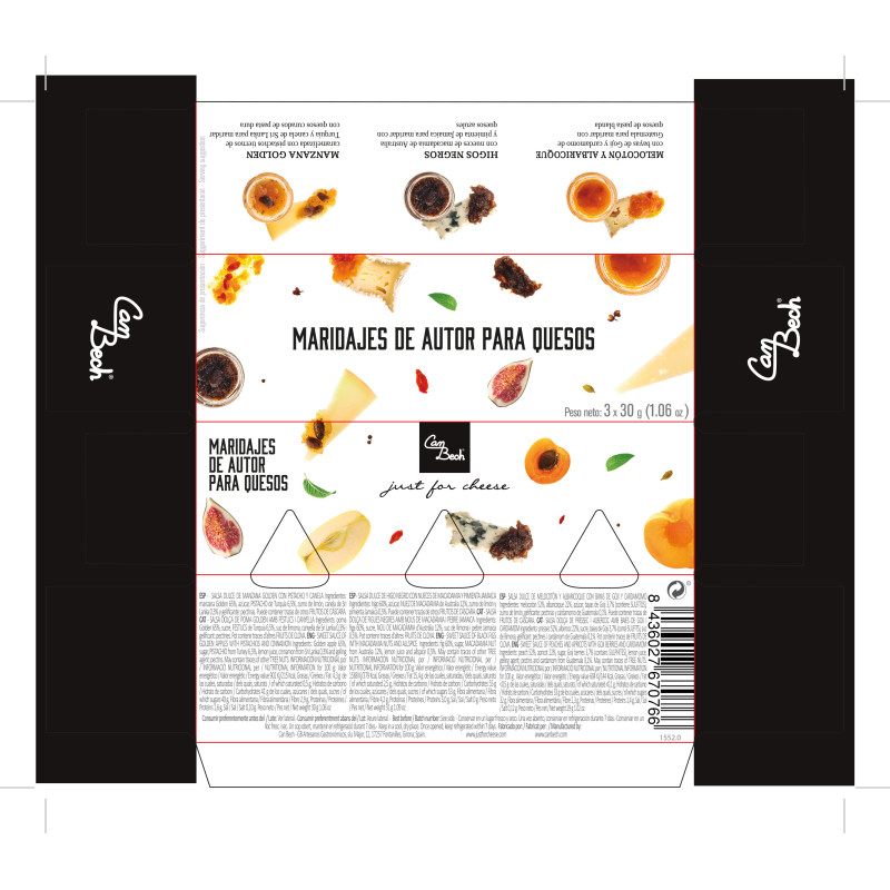 MERMELADAS SELECCIÓN JUST FOR CHEESE ESTUCHE 8/(3X30gr)